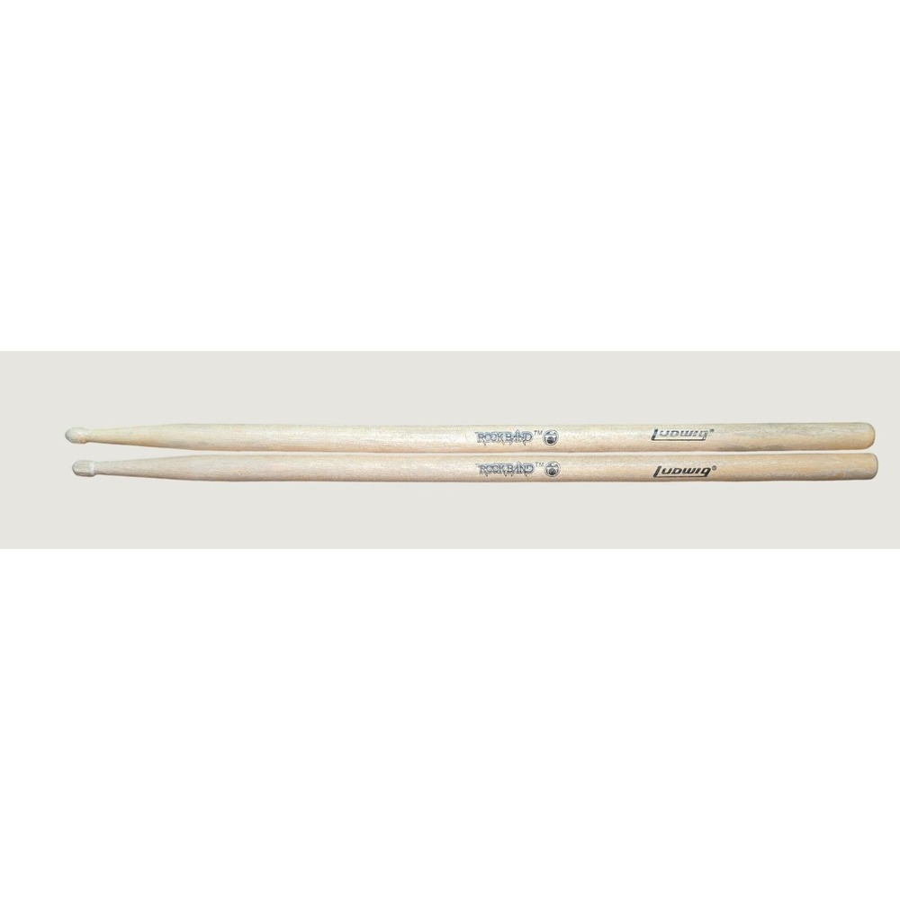 Ludwig Rock Band Wooden Drumsticks Natural Wood Finish Gaming Collectible
